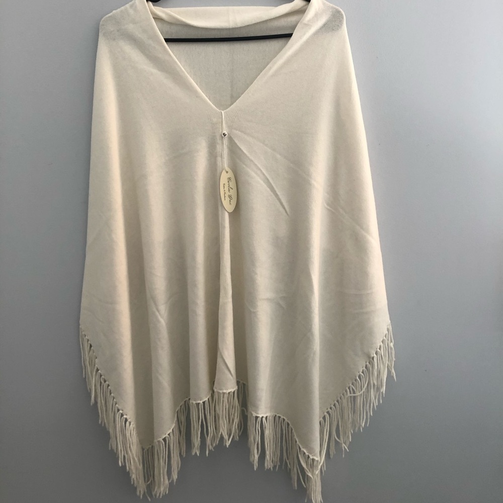 Cream colored Cashmere/Cotton Blend Shawl